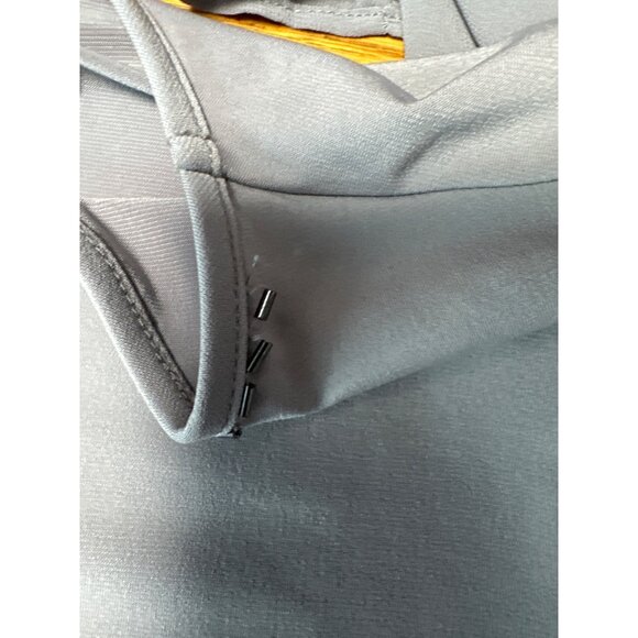 Susan Graver Artisan Womens S Gray Embellished V-Neck 3/4 Sleeve Chiffon Blouse - Picture 8 of 9